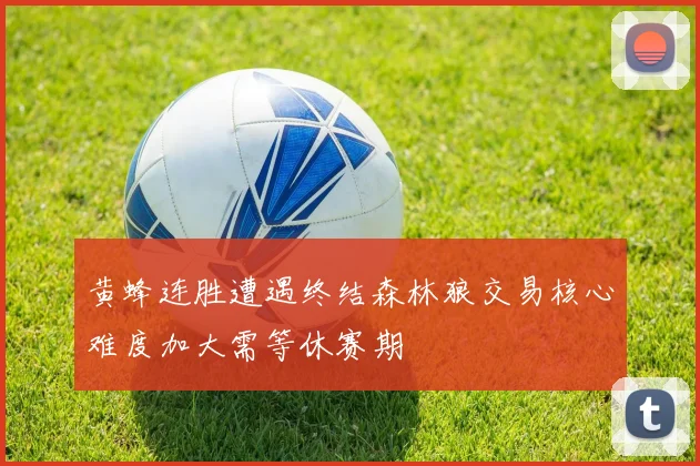 黄蜂连胜遭遇终结森林狼交易核心难度加大需等休赛期